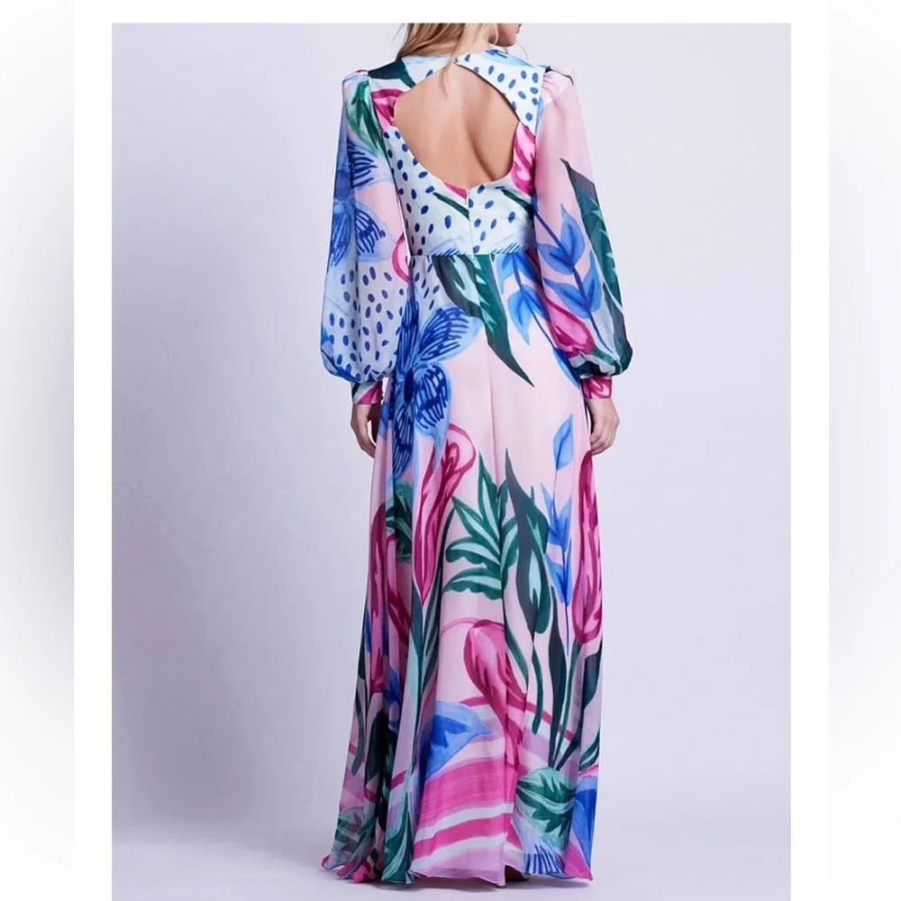 PatBO Nova Flora Deep V Maxi Dress - Picture 4 of 10